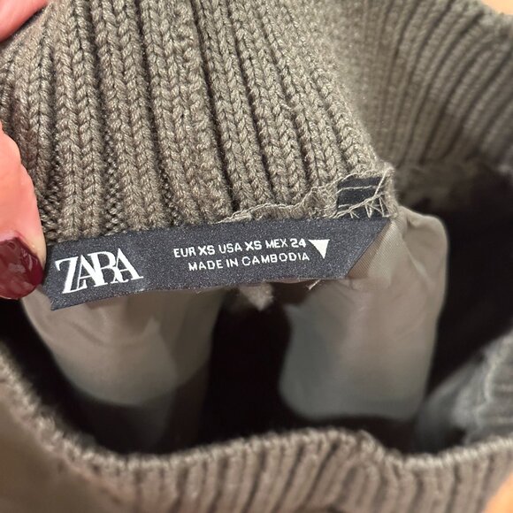 Zara Women's Green Cargo Pants, Size XS, Baggy, Balloon Cargo Trousers, Joggers - Picture 4 of 4